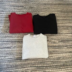 Red, Black, and Gray Shirts